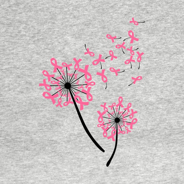 World Breast cancer Awareness Dandelion Awesome by Terryeare